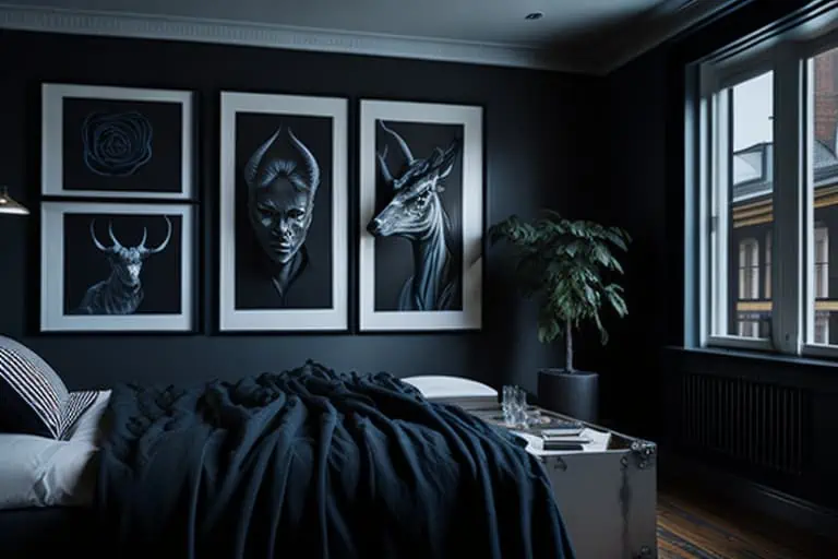 modern bedroom design-art gallery style
