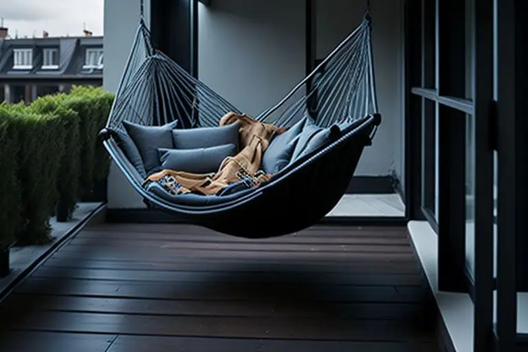 small modern balcony design-hammock chair