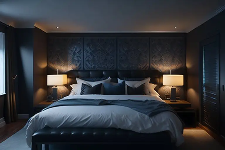 modern bedroom design-recessed lighting