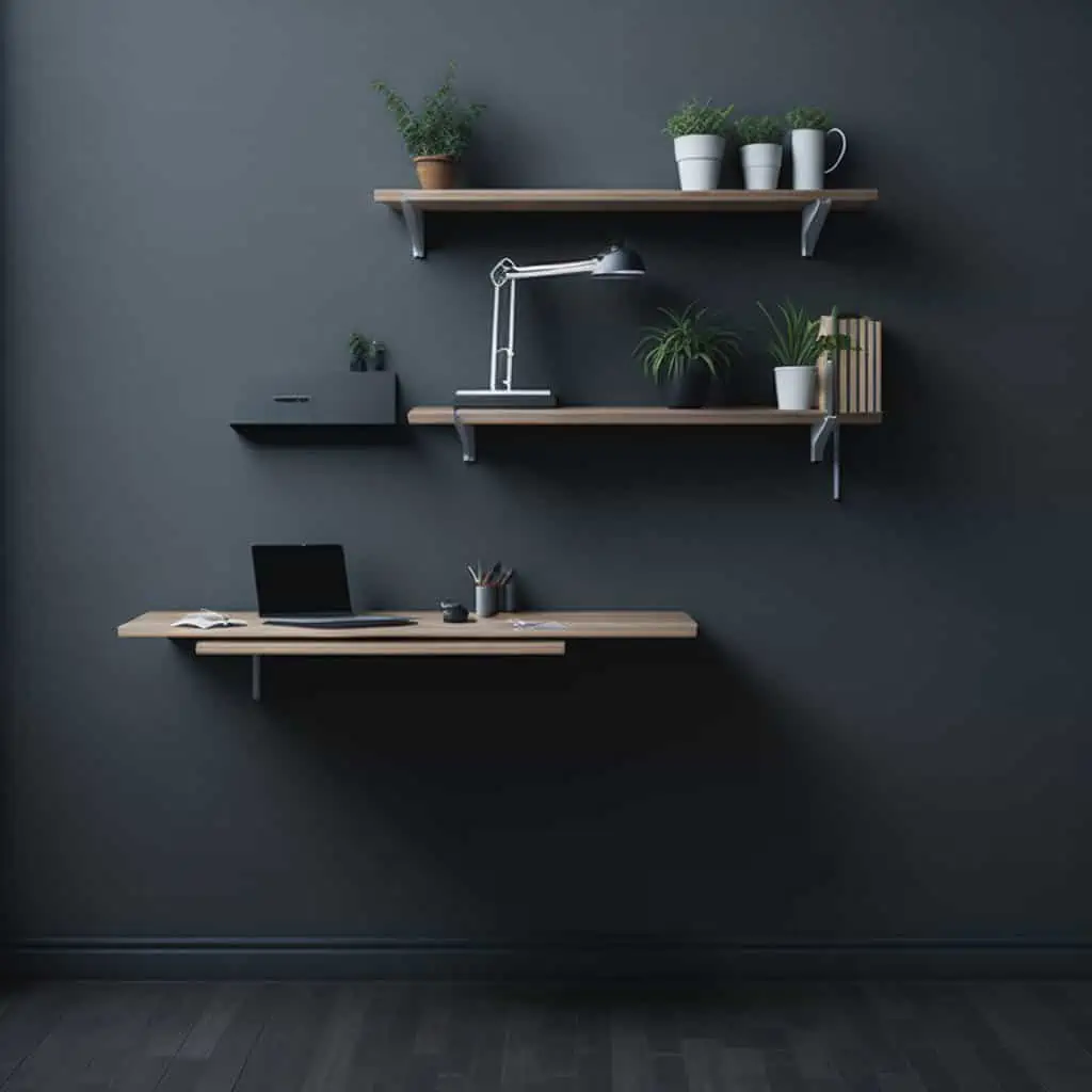 How to Declutter Living Room-wall mounted desks