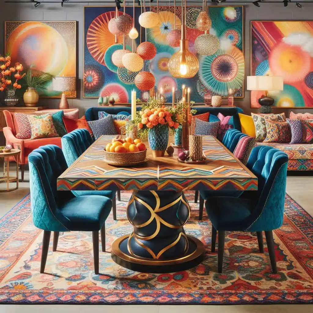bold color dining furniture