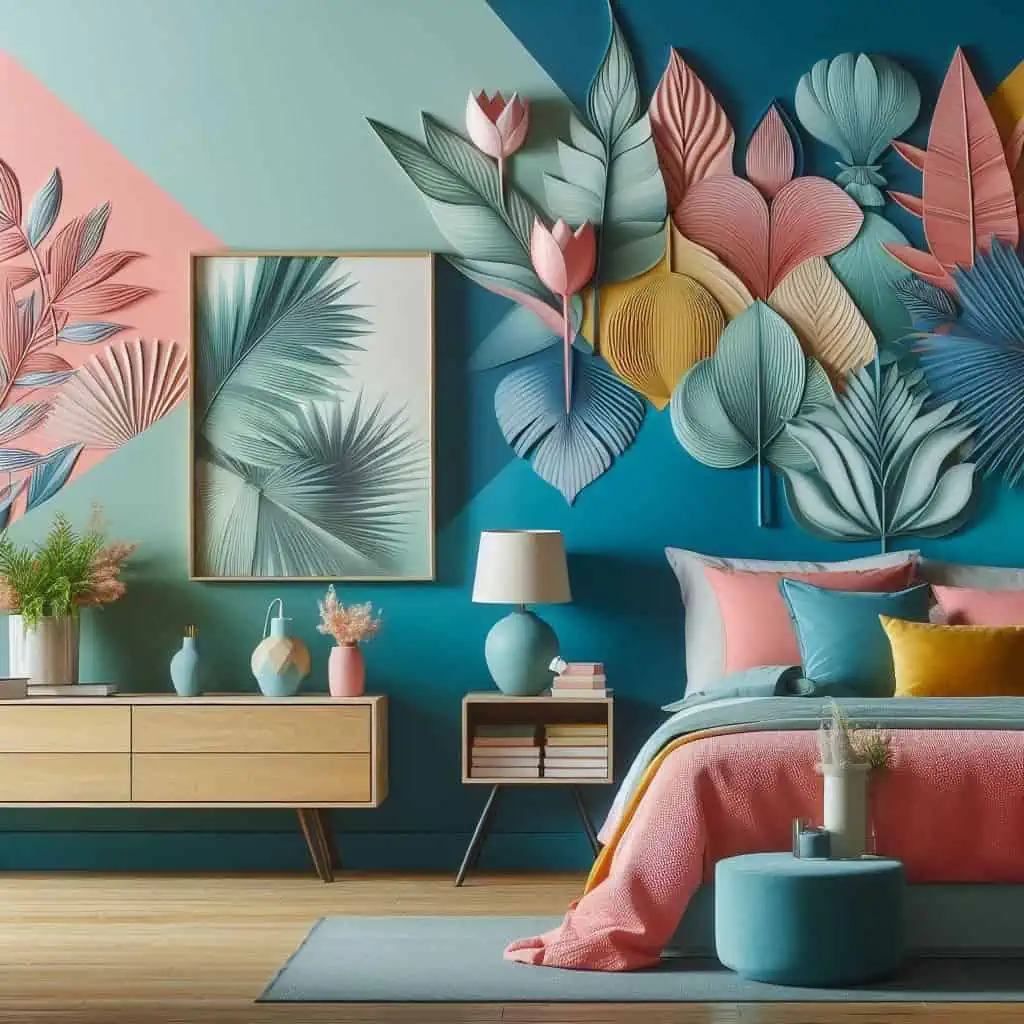 bold color and patterns in bedroom design
