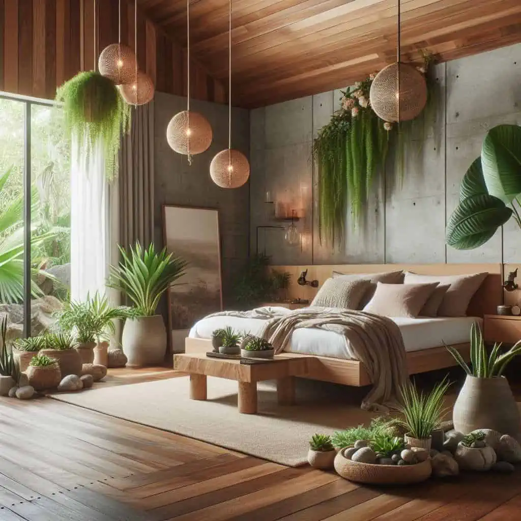 Seamless Integration of Indoor Plants in bedroom