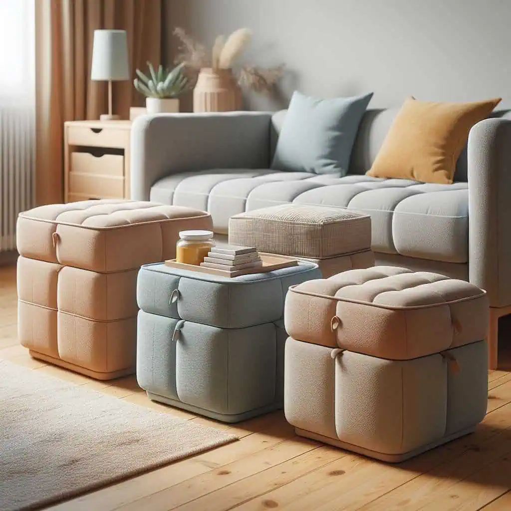 Ottomans that open up to reveal storage inside are great for stashing blankets, pillows, or magazines.